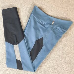 Zella Leggings Womens Small Blue Gray Colorblock Athletic Pants Workout Gym